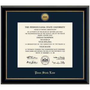 #121 Diploma Frame Penn State Law Gold Medallion Onyx Gold (Black)